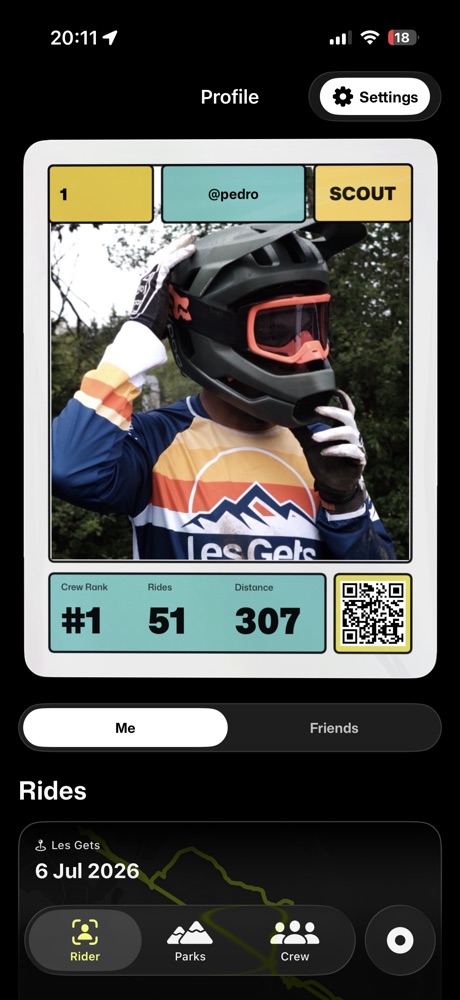 Berm rider profile pass